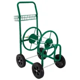 ECD Germany Schlauchwagen Schlauchtrommel Schlauchaufroller Gartenschlauchwagen, Grün Metall für 16mm Schläuche 5/8" für 70m Gartenschlauch 19mm grün