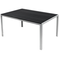 Mojawo Non-Wood Gartentisch Aluminium Silber / Schwarz 150x90cm