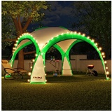 Swing&Harmonie Swing&Harmonie® LED Event Pavillon XXL DomeShelter 450cm Garten inkl. Solarmodul Designer Gartenzelt Camping Partyzelt mit Beleuchtung - grün