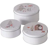 Boltze Dosen zur Aufbewahrung FIETE, Ø 14-20 cm, 3er-Set - Grau