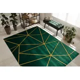 RugsX Exklusiv Emerald Teppich Glamour, Stilvoll, Geometrisch Flaschengrün – Gold Green 160x220 cm