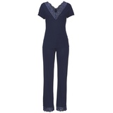 LASCANA Damen Pyjama nachtblau Gr.32/34