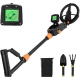 Sinbide Metalldetektor Kinder Professioneller Detektor mit LCD-Display und langem Griff, wasserdichte Suchspule Tragbarer Metalldetektor für Kinder und Anfänger Geeignet für viele Szenarien