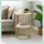 Relaxdays Beistelltisch Marmoroptik, 2 Ablagen, für Wohnzimmer, Metall & MDF, Sofatisch rund, HxD 57x40 cm, weiß/gold