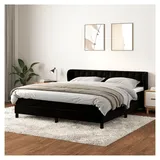 Lattenrost mit Matratze, Schwarz, 180 x 200 cm, Samt, Plattform, mit Lattenhalter, einfache Montage, für Schlafzimmer, Erwachsene