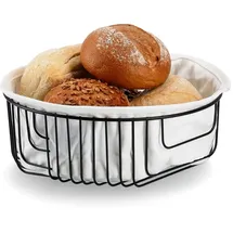 Zeller Brotkorb Baumwolle/Metall Schwarz