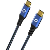 Oehlbach USB 3.2 Gen1 USB-C® Stecker, USB-C® Stecker 0.50 m Blau vergoldete Steckkontakte 9350
