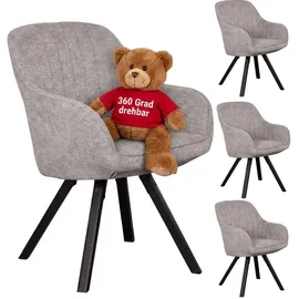 Mr. Deko Esszimmerstuhl Matera Polyester grau 4er Set