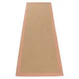 carpetfine Sisalteppich CARPETFINE "Sisal , auch als Läufer erhältlich", orange (pfirsich), B:70cm H:5mm L:200cm, Sisal, Teppiche, Sisalteppich, mit farbiger Bordüre, Anti Rutsch Rückseite, viele Größen, Wohnzimmer