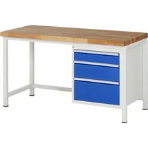 Rau Werkbank höhenverstellbar 8159A1, B1500xT700xH840-1040mm, 3x Schublade-TA