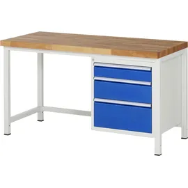 Rau Werkbank höhenverstellbar 8159A1, B1500xT700xH840-1040mm, 3x Schublade-TA