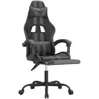 vidaXL Gaming-Stuhl mit Fußstütze Schwarz und Grau