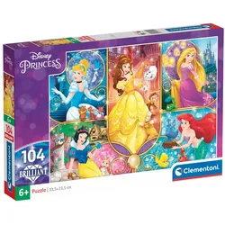 Clementoni® Puzzle Brilliant - Princess, 104 Puzzleteile