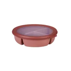 Mepal Bento Cirqula Bowl, mit 3 Fächern, rund, Robuste Multischale für das Verzehren von einer Vielzahl an leckeren Gerichten, Farbe: vivid mauve