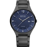 BERING Herren Uhr Solar Movement - Solar Collection mit Titan und Saphirglas 14440-727