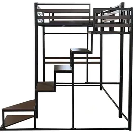 Habitat et Jardin Hochbett Lena 140 x 200 cm Metall schwarz walnussbraun