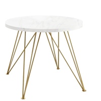 Runder Tisch wohnzimmer ausziehbar 100(180) bianco marmor/gold Tiago