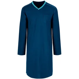 TRIGEMA Pyjama TRIGEMA "TRIGEMA Herren-Nachthemd aus Biobaumwolle (kbA)", Herren, Gr. XL, blau (saphir, c2c), 100% Baumwolle (Bio-Baumwolle kbA), Basic, Homewear-Sets Pyjama