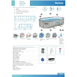 BESTWAY Power Steel Swim Vista Series Set 427 x 250 x 100 cm steinwandoptik inkl. Filterpumpe