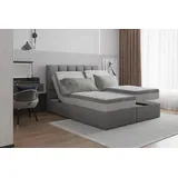 TRADA Palma Boxspringbett elektrisch mit Lattenrost und Matratze 180x200 Grau - Grau