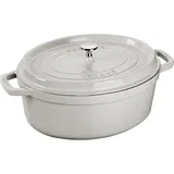 Staub La Cocotte 27 cm, oval, Weisser Trüffel Gusseisen