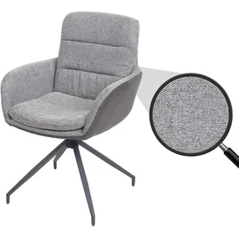 MCW Esszimmerstuhl MCW-K32, Küchenstuhl Lehnstuhl Stuhl, drehbar Auto-Position, Stoff MVG ~ grau-dunkelgrau