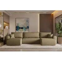 Kaiser Ecksofa mit schlaffunktion und bettkasten, Sofa U-form, Couch U-form CAPRI Verita Hellbraun - Hellbraun