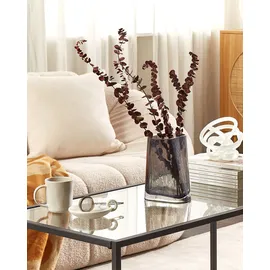 Beliani Blumenvase Mitata Glas 20 cm Grau