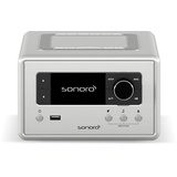 sonoro Relax Internetradio mit Bluetooth (Sleep-Timer, UKW, DAB Plus, WLAN, Spotify, Amazon, Deezer, Meditation) Radiowecker Silber