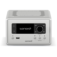 sonoro Relax Internetradio mit Bluetooth (Sleep-Timer, UKW, DAB Plus, WLAN, Spotify, Amazon, Deezer, Meditation) Radiowecker Silber