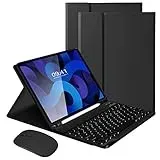 LAMA Kabellose Tastatur Hülle mit Maus für 10.9 Zoll iPad Air 2020 (4th Gen), 11 Zoll iPad Pro 2020 (2th Gen), iPad Pro 2018 (1th Gen) Bluetooth Tastatur Schützhülle mit Maus, Schwarz (UK-QWERTY)