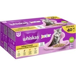 Whiskas Portionsbeutel Multipack Mega Pack Junior Geflügel Auswahl in Gelee 40x85 g