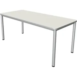 Kerkmann Prime Schreibtisch weiß rechteckig, 4-Fuß-Gestell silber 180,0 x 80,0 cm