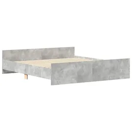 vidaXL Bettgestell mit Kopf- und Fußteil Betongrau 200x200 cm