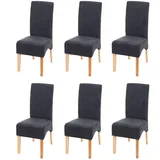 chefgastro Esszimmerstuhl gepolstert 100x44x56cm Sitzhöhe 48cm Stoff/Textil Dunkelgrau helle Beine Küchenstuhl Stuhl