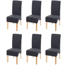 chefgastro Esszimmerstuhl gepolstert 100x44x56cm Sitzhöhe 48cm Stoff/Textil Dunkelgrau helle Beine Küchenstuhl Stuhl