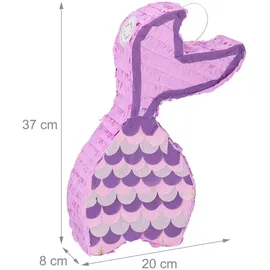 Relaxdays Pinata Meerjungfrau HxBxT 37,5 x 20 x 8 cm lila/rosa