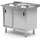 HENDI Tisch mit Schrank, – verschweißt, mit Schiebetüren, Profi Line, 1000x600x(H)850mm,