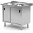 HENDI Tisch mit Schrank, – verschweißt, mit Schiebetüren, Profi Line, 1000x600x(H)850mm,