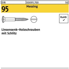 Reyher Holzschraube DIN 95 LIKO Schlitz 4x 25 Messing 200 Stück