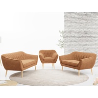 MKS MÖBEL Sofa PIRS 3 2 1, Moderne Sofa Set, Skandinavische Deko orange