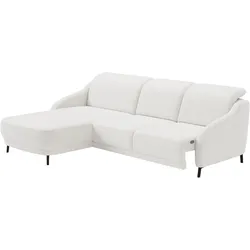 Ecksofa SIT & MORE "Blues L-Form", weiß, B:271cm H:93cm T:191cm, 100% Polyester, Sofas, wahlweise mit Klapptisch und USB