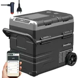 Skandika Elektrische Kühlbox Gefrierbox Routa, Kompressor Autokühlschrank, Camping, 2 Zonen, App-Steuerung, +20° bis -20 °C, leise, Eco-Mode, LKW, Bus, Camper 46 cm x 57 cm