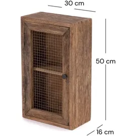 DESIGN DELIGHTS Wand-Hängeschrank, Natur, Holz, 30x50x16 cm, Wohnzimmer, Wohnwände, Hängeelemente