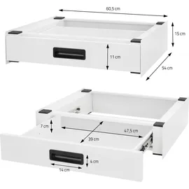 ML-Design Verbindungsrahmen mit Schublade 60,5 x 54 cm Weiß (ML-Design)