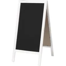 Mendler XL Werbetafel HWC-C17, Aufsteller Kreidetafel Kundenstopper, 2 Schreibflächen klappbar, 100x50cm ~ weiß shabby