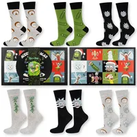 Adventskalender socken Rick & Morty Lustige Herrensocken Gr. 40-45 von SOXO – Weihnachtsgeschenk für Männer - Bunt