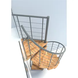 Minka Spindeltreppe Venezia Smart 38 305,5 cm Edelstahl/Holz/PVC/Stahl Grau