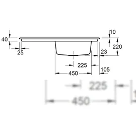Villeroy & Boch Timeline 60 Weiß Alpin + Handbetätigung + Lochbohrungen