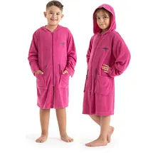KangaROOS Kinderbademantel KANGAROOS "Kira, Ideal für Zuhause, Schwimmbad oder im Urlaub" Gr. 116, rosa (pink, grau), 116, Leichtfrottier, Hausmäntel, modernen, sportliches Design, leuchtenden Akzenten